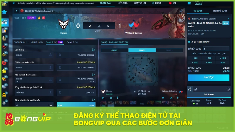 Đăng ký thể thao điện tử tại BONGVIP qua các bước đơn giản