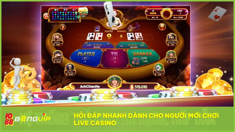 Phần hỏi đáp nhanh dành cho người mới chơi Live Casino