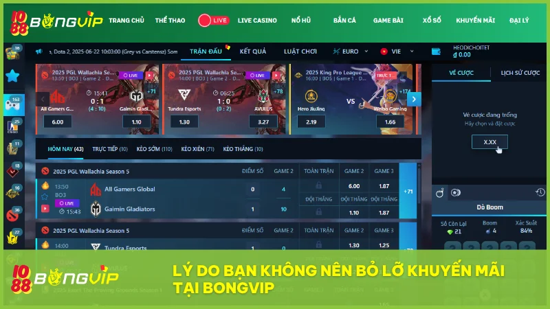 Khuyến mãi BongVip giúp bạn tăng vốn cược dễ dàng và mở rộng cơ hội rút thưởng thật