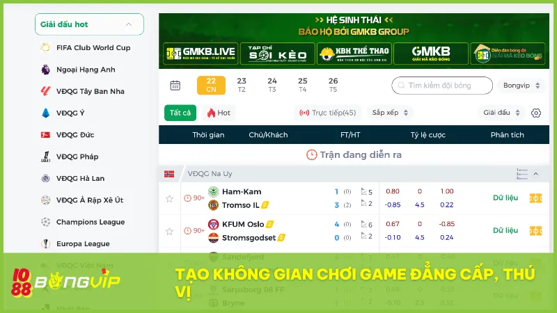 Sân chơi này tạo không gian cược chuyên nghiệp